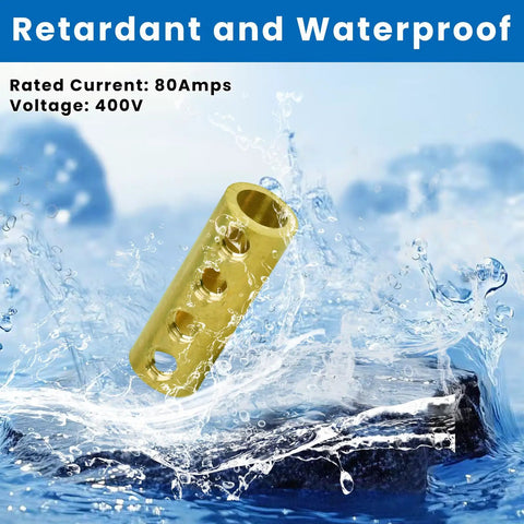 15 Piece Wire Connector Nut Kit For 10-6 AWG Cables, 80A Quick Wiring Terminal in water showing retardant and waterproof feature