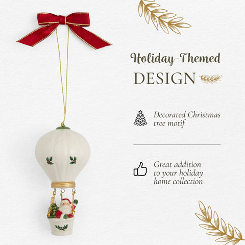 Hot Air Balloon Christmas Ornament For A Cozy Festive Vibe Durable Holiday Decor For Tree Mantel And Home Display Sleek Seasonal Ornament