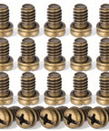 Twenty Pack Ceiling Fan Blade Screws 1/4-20 X 3/8 Phillips Pan Head Heavy Duty Carbon Steel Replacement Fasteners arranged in a grid.