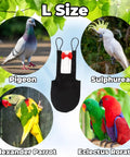 Bird Diaper Harness Tuxedo Flight Suit With Waterproof Inner Layer for parrots, L size, shown with pigeon and parrots
