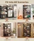 4 Tier Heavy Duty Kitchen Baker's Rack With Power Outlet And Industrial Wheels Freestanding Microwave Cart for versatile use