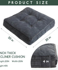 Tufted Corduroy Recliner Seat Cushion For Seniors And Adults High Density Foam 20x20x4 Inches Get Up Easier Cushion