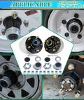 OZISENS two-pack trailer hub kit for 5x4.5 in axles; 2000 lb rating, 1-1/16 in straight spindle, includes bearings and grease seals.