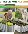 Three Pack 8x4 Ft Galvanized Steel Raised Garden Beds For Veggies, Herbs And Flowers, suitable for all ages, outdoor use