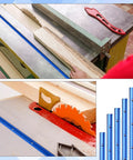 Six Piece T Track Kit For Woodworking With Screws 48 Inch Aluminum Universal T Rail Track on saw table, predrilled holes