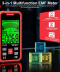 3-In-1 EMF Meter Portable RF EF MF Detector For Home And Office, Handy Signal Sniffer That Lets You Gauge Real Time RF Up To 3.5GHz, Electric Field In V Per Meter, Magnetic Field In mG Per uT, Perfect For 5G, WiFi, And Daily Detections, handheld unit with display