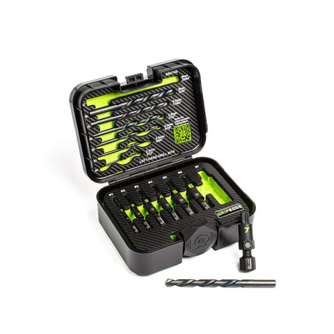 14 Piece G-FORS Extractor Set With Left Hand Drill Bits, foam case open showing extractors and bits, Premium S2 Steel