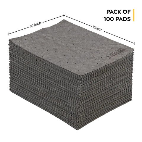 Heavy Duty Universal Absorbent Pads 10 X 13 Inch 100 Pack No Sweat Cleanup Tough As Nails Pads Soak Up Oil Coolant And Hydraulic Fluid Instantly For Garage Shop Or Warehouse Use Without The Hassle