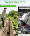 Comparison of Heavy Duty Garden Hoe With Adjustable Long Handle From 30 To 72 Inches being used, highlighting ease of use.