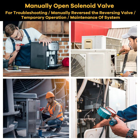 Technician using Go-To Solenoid Valve Magnet Tool Handy Troubleshooter for quick field repairs on industrial valves.
