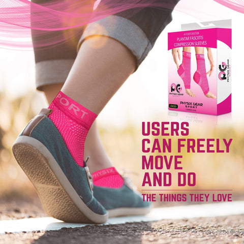 Plantar Fasciitis Relief Socks With Arch Support For Men And Women, Toeless Ankle Compression Sleeve For Foot Pain, Swelling And Heel Spur Relief, No Motion Restriction, All Day Comfort, Pink Size L XL