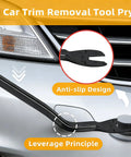 Car trim removal tool demonstrating anti-slip design and leverage principle.