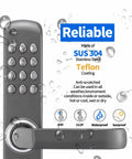Image of All Metal Mechanical Door Lock MX230G With Six Digit Keypad And Key Entry, No Power Needed, 665000 Plus Combinations, Gray.