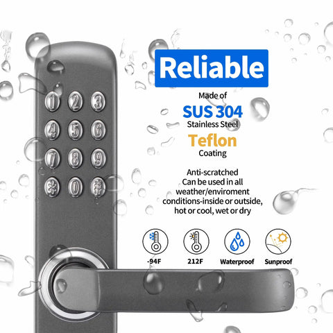 Image of All Metal Mechanical Door Lock MX230G With Six Digit Keypad And Key Entry, No Power Needed, 665000 Plus Combinations, Gray.