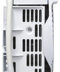 Side view of DA97-11092B Ice Maker Assembly For Samsung Refrigerators showing ports and wiring, OEM Replacement Part.