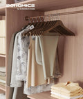 Heavy Duty Birch Wood Hangers Set Of 30 With 360 Degree Swivel Hooks Walnut Brown Finish Space Saving Coat Hangers For Jackets