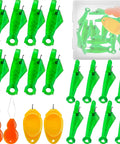 20 Piece Fish Mouth Needle Threader Set For Side Threading Sewing Machines And Hand Sewing Includes 16 Machine Needle Threaders And 4 Hand Threaders By VONEEDL, green and orange threaders with storage box