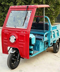 All Weather Cargo Tricycle Canopy With Windshield Heavy Duty 3 Wheel Trike Cover For Rain Sun Snow Rugged Red Trike Shield Weatherproof Ride Guard With Built In Wiper For Clear Visibility, red plastic-steel canopy