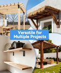 Badass Heavy Duty L Brackets 5 Inch Thick Steel Angle Supports Black 4 Pack for wooden shelves and pergolas.