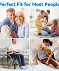 Collage of diverse people using Dead Nuts Solid Heavy Duty Aluminum Toilet Safety Rails With No Shift Grip Pads And Beefy Handle Bars.