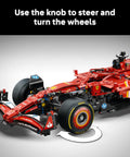 Ferrari SF-24 F1 Car Model Kit For Adults Ages 18 And Up With Realistic Suspension And Working Functions For Display front steering view