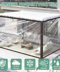 Crystal Clear Waterproof Tarp 4x6 Feet Extra Thick 8 Mil Vinyl UV Resistant covering patio with snow on top