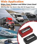 Built Tough 300A Waterproof Power Distribution Block With Four 5/16 M8 Terminal Studs in use for trucks, RVs, boats, and cars.