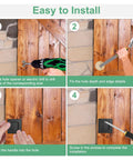 Installation steps for Two Pack Recessed Finger Pulls For Doors, showing drill, placement, and screwing of 2.75 inch flush pull handles.
