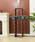 Wooden Skateboard Rack Floor Stand 8 Layer Display Organizer For Storage Of Decks Longboards Standard And Mini Cruiser Boards Garage Space Saving Solution For Home And Shop in living room