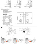 Installation diagram for Frameless Soft Close Cabinet Hinges Pack Of 2 3 Way Adjustable Metal Hinges for easy install and quiet close.