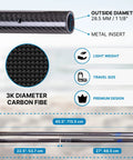Beach Metal Detecting Sand Scoop In Stainless Steel With Carbon Fiber Handle showing diameter and premium features