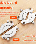 Top Shelf Rock Solid 2 Pack Table Buckle Connectors Heavy Duty Zinc Alloy Wood Joining Hardware with 8 mounting screws displayed on wood.