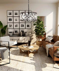 Dope Black Crystal 3 Light Chandelier For Dining Room And Living Room hanging elegantly in a modern seating area