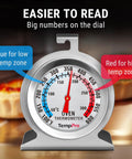 Two Pack Analog Oven Thermometer For Gas Ovens 50 To 300C And 100 To 600F Stainless Steel 431 Gauge With Clear Readout High Heat Dial