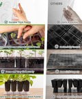 Comparison of Self Watering Seed Starter Kit With Humidity Domes, Extra Thick Plastic 72 Cell Trays next to ordinary trays