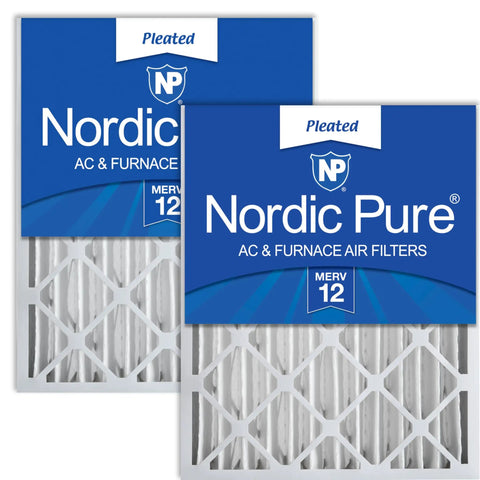 Pleated MERV 12 Air Filter Pack Of 2 For 16 X 20 X 4 HVAC Systems, Actual Size 15.5 X 19.5 X 3.63, Easy Install, High Efficiency Filtration