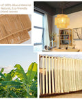 Plug In Pendant Light With Smooth Dimmable Switch And Handwoven Boho Rattan Shade Solid Hemp Rope Hanging Lamp Plug And Play for cozy office lighting.
