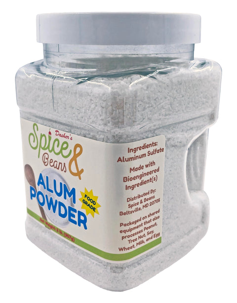 Food Grade Alum Powder For Canning And Pickling Crisper Veggies And Fruits Natural Preservative And Firming Agent White Odorless Powder 2 Pound Pack Everyday Use in a clear plastic jar with label