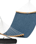 Two Person Hammock With Heavy Duty Curved Bar For Poolside And Backyard Lounging Go To Choice For Quick Dry Textilene And Olefin Fabric Navy Easy To Clean 55 Inch Spreader Bar Supports Up To 450 Lbs For Patio Or Garden