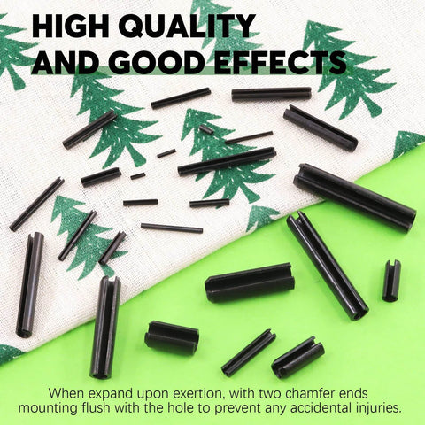 405 Piece Roll Pin Set With 27 Sizes Slotted Spring Pins For Dowel Tension And Expansion Black Steel Pins M1.5 M2 M2.5