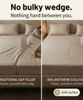 Comparison of twin to king bed converter bridge, showing traditional gap filler vs smoother solution for unified sleep surface.