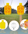 Heavy Duty AR500 Steel Target For Shooting With Target Stand And Yellow Silhouette Gong Half Inch Thick Metal Target