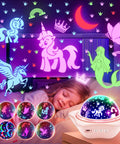 Kids Star Projector For Bedroom With Bluetooth Music, 360 Degree Rotating Night Light, unicorn and mermaid projection
