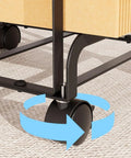Close-up of slick gliding casters on Game Changer Mobile Storage Cart And Roll Right Through Box Holder Rack.