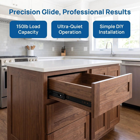 Built Tough Bottom Mount Drawer Slides Two Pack Heavy Duty Metal Cabinet Rails Works Like A Charm For Dressers Toolboxes And Office Drawers Straightforward Swap in a wooden kitchen cabinet.