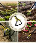 Stirrup Hoe Garden Tool With Adjustable 30 To 54 Inch Handle Double Edged Scuffle Hoe for Efficient Weeding in Beds
