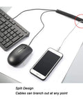 25 Foot One Half Inch Braided Cable Management Sleeve self wrapping split wire loom black organizing desktop cables