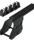 12 Gauge Optic Mount For Shotguns With Full Length Picatinny Rail And Bead Sight Access Removable 4 Shell Carrier Matte Black
