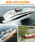Boats with 2 Pack Trail-Ready Boat Transom Saver Wedge Motor Support for Outboard Engines, universal fit for 3-ram systems shown in use