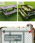 3 Piece Fitted Picnic Table Cover Set For Outdoor 6ft Tables And Benches, Waterproof Windproof With Elastic Edges